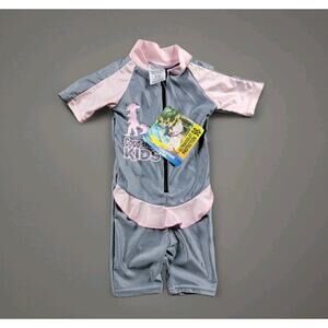 Coppertone Swimsuit Rash Guard One Piece SPF 50 UV Protection Girl Size Infant